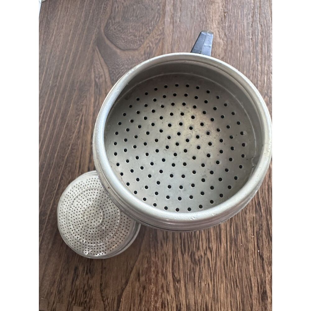Vintage Italian Aluminum Stovetop Percolator Coffee Maker G.D. Made in Italy